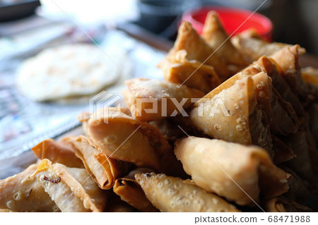 Samosa, an Indian popular street food, Close up 68471988
