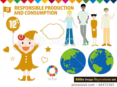 SDGs CMYK designated color (with swatch) person illustration set SDGs CMYK designated color (with swatch) person illustration set 68472365