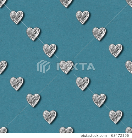Silver hearts seamless pattern on old paper background 68472396