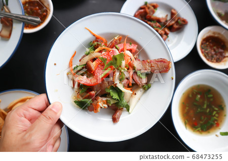 spicy salad or grilled pork salad spicy salad or grilled pork salad 68473255