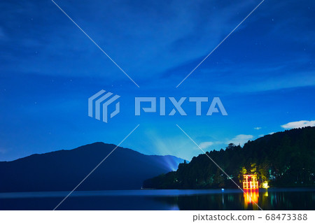 Hakone Shrine _ Night view of the Torii Gate of Peace _ No1 68473388