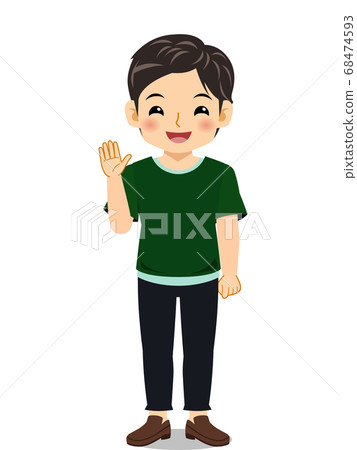 good-bye, greeting, summer clothing 68474593