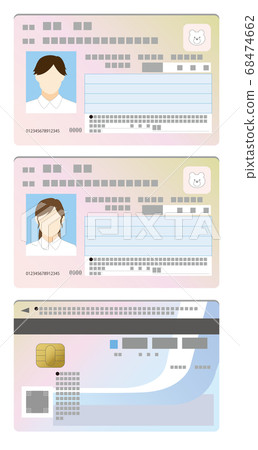 My number card double-sided illustration with male and female images 68474662