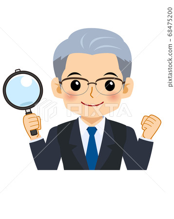 representative director, boss, magnifying glass 68475200