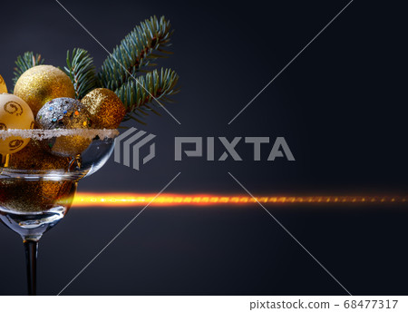 Christmas decor on dark background. Christmas decor on dark background. 68477317