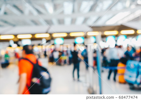 Abstract blurred crowd of passenger hurry up in 68477474
