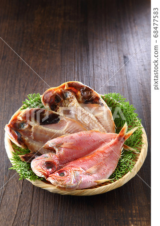 Dried sea bream dried in a bowl Dried sea bream dried in a bowl 68477583