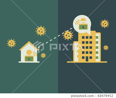 work from home and work at office still connected vector work from home and work at office still connected vector 68479452