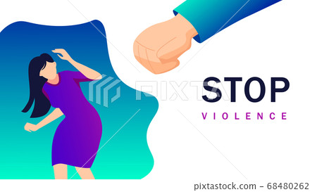 Stop violence and bulling of women illustration. Abuse of suppression harassment and against weaker sex. 68480262