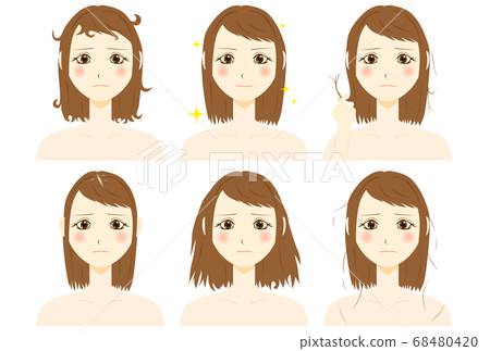 Hair trouble woman Hair trouble woman 68480420