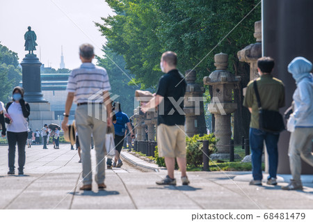 Tokyo cityscape in Japan: I took off my hat under the Otorii in the heat of the heat and bowed afterwards = August 15 "End of War" 68481479