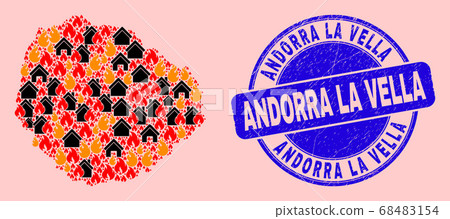 La Gomera Island Map Composition of Flame and Properties and Scratched Andorra La Vella Seal La Gomera Island Map Composition of Flame and Properties and Scratched Andorra La Vella Seal 68483154