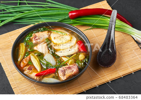 Sinigang na Baboy dish or Filipino Pork Meat Soup Sinigang na Baboy dish or Filipino Pork Meat Soup 68483364