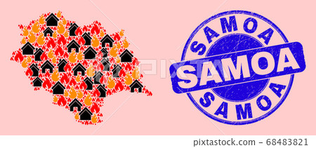 Himachal Pradesh State Map Composition of Fire and Homes and Distress Samoa Seal 68483821