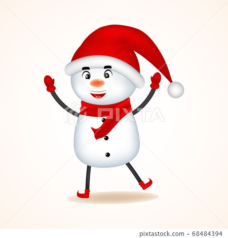 Cheerful Snowman is Merry Christmas cute... - Stock Illustration ...