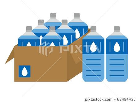 防災食品庫存水塑料瓶送貨上門儲備儲備災難紙板矢量圖 68484453
