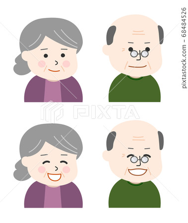 Illustration Of A Smiling Old Man Smiling Stock Illustration 68484526 Pixta