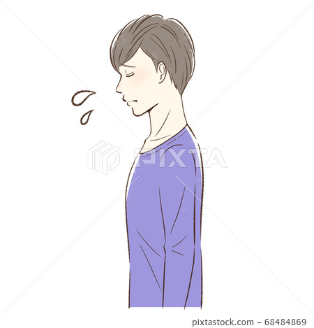 一個可悲的男人的側面 68484869