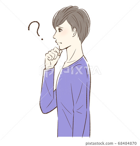 感到焦慮，懷疑和擔憂的人的側面 68484870