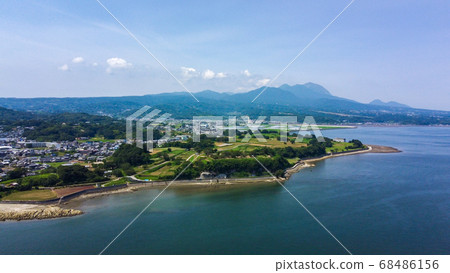 Hara Castle Ruins aerial photography summer 68486156