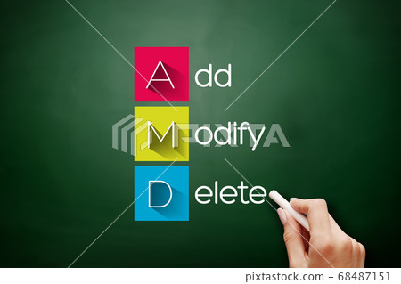 AMD - Add, Modify, Delete acronym on blackboard 68487151