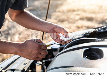 Mechanic repairman working in engine automotive in Mechanic repairman working in engine automotive in 68487644