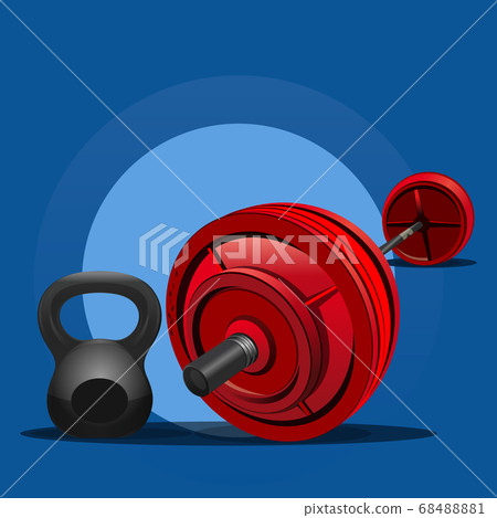 Weight and rod. Items for bodybuilding exercises 68488881