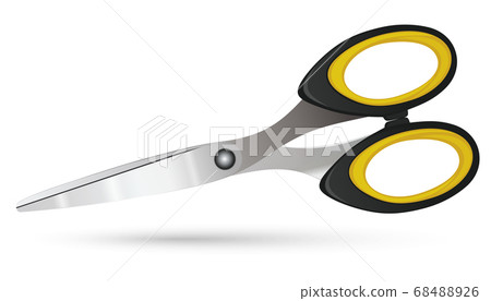 Stationery scissors with rubber handles. Vector illustration Stationery scissors with rubber handles. Vector illustration 68488926