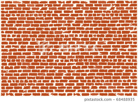 Brickwork of red refractory bricks. Red brick wall Brickwork of red refractory bricks. Red brick wall 68488935