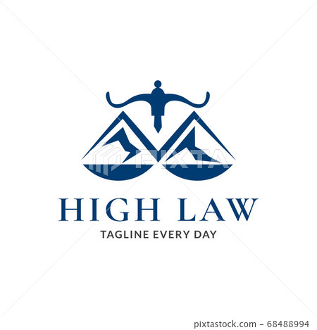 Mountain law logo design template 68488994