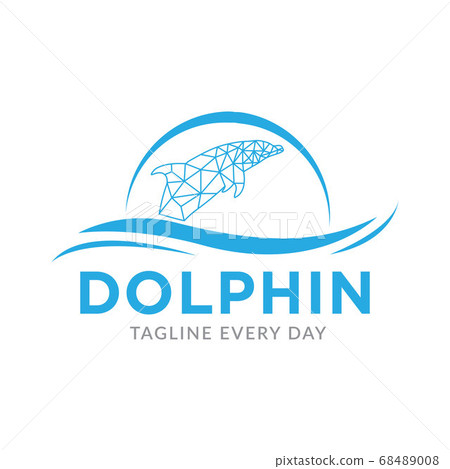 Dolphin tech logo design template 68489008