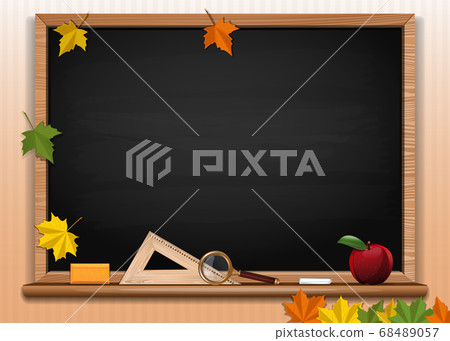 Black chalkboard background. Back to school card Black chalkboard background. Back to school card 68489057