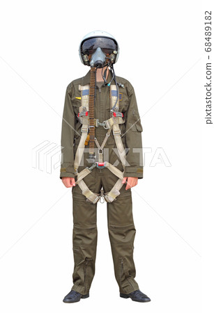 man dressed as a pilot on a white background 68489182