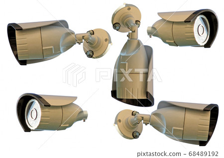 security cameras on a white background security cameras on a white background 68489192