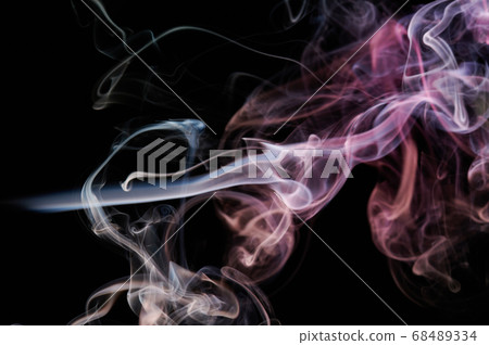 Purple smoke wave on black background Purple smoke wave on black background 68489334