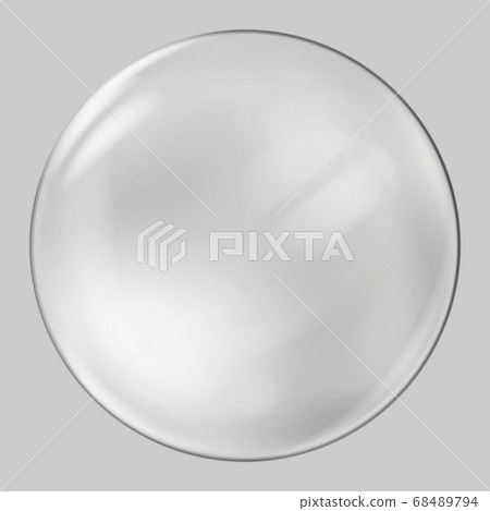 Realistic glass sphere. Transparent ball, realistic bubble 68489794