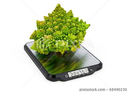 Kitchen Scales with Romanesco broccoli Kitchen Scales with Romanesco broccoli 68490230