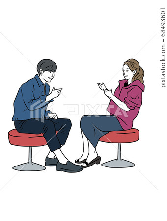 男人和女人有一個有趣的談話 68493601