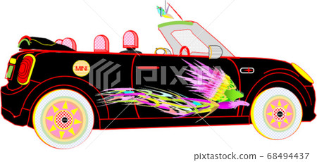 Illustration of MINI Mini Cooper Open Car (Black) 68494437