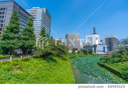 Tokyo cityscape in Japan overlooking Showakan in front of Kudanshita Station 68495029