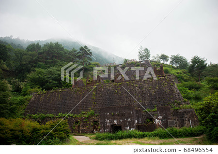 Besshi Copper Mine in the rain and fog Besshi Copper Mine in the rain and fog 68496554