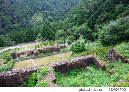 Besshi Copper Mine in the rain and fog Besshi Copper Mine in the rain and fog 68496700