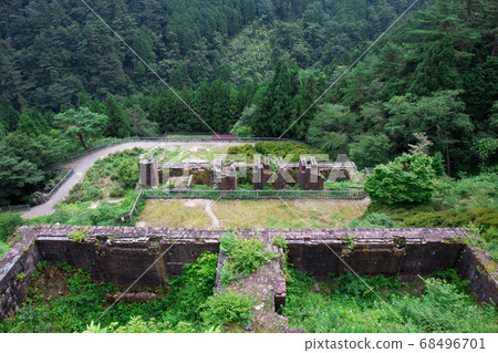 Besshi Copper Mine in the rain and fog Besshi Copper Mine in the rain and fog 68496701
