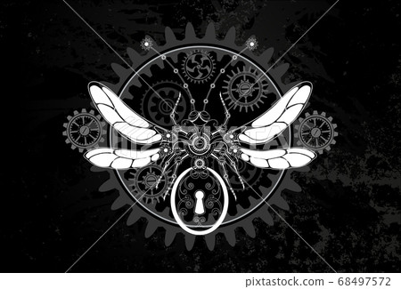 White mechanical insect White mechanical insect 68497572
