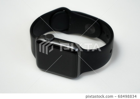 Black smartwatch with pedometer and activity meter functions (Apple Watch) 68498834
