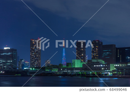 Tokyo waterfront night view cityscape Tokyo waterfront night view cityscape 68499046