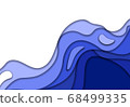 Set of abstract waves from blue 3d paper. Design layout for presentations banners, flyers, posters and invitations. illustration 68499335