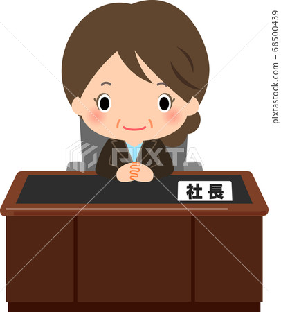 坐在總統座位上的西裝的中年婦女 坐在總統座位上的西裝的中年婦女 68500439