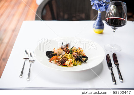 Italian cuisine restaurant dish seafood pasta Italian cuisine restaurant dish seafood pasta 68500447
