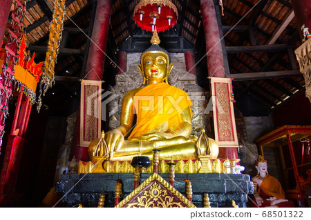 Wat Yang Luang,A beautiful old temple in the middle of the valley in Mae Chaem District, Chiang Mai Province. Northern Thailand  68501322